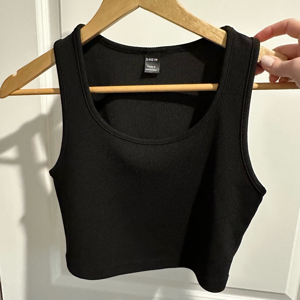 Shein black lounge crop top